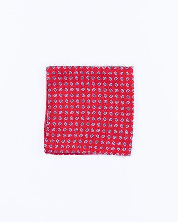 Red Pocket Squares 100% Silk